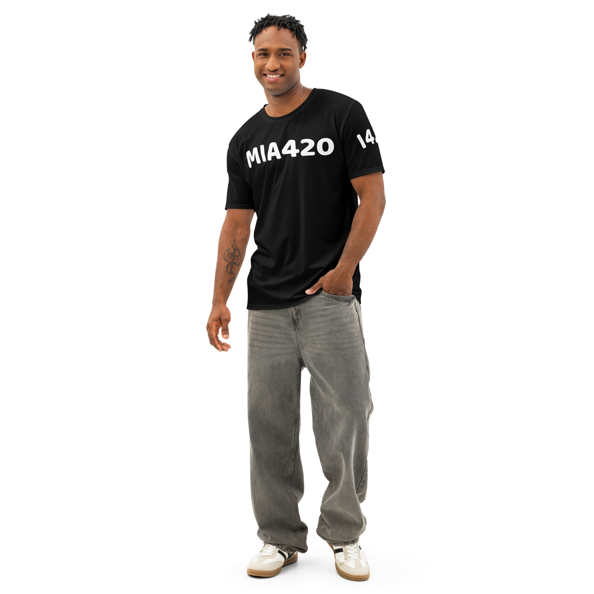 MIA420 Signature Black Crew Neck T-Shirt for Men ( Premium Cotton Streetwear Tee)