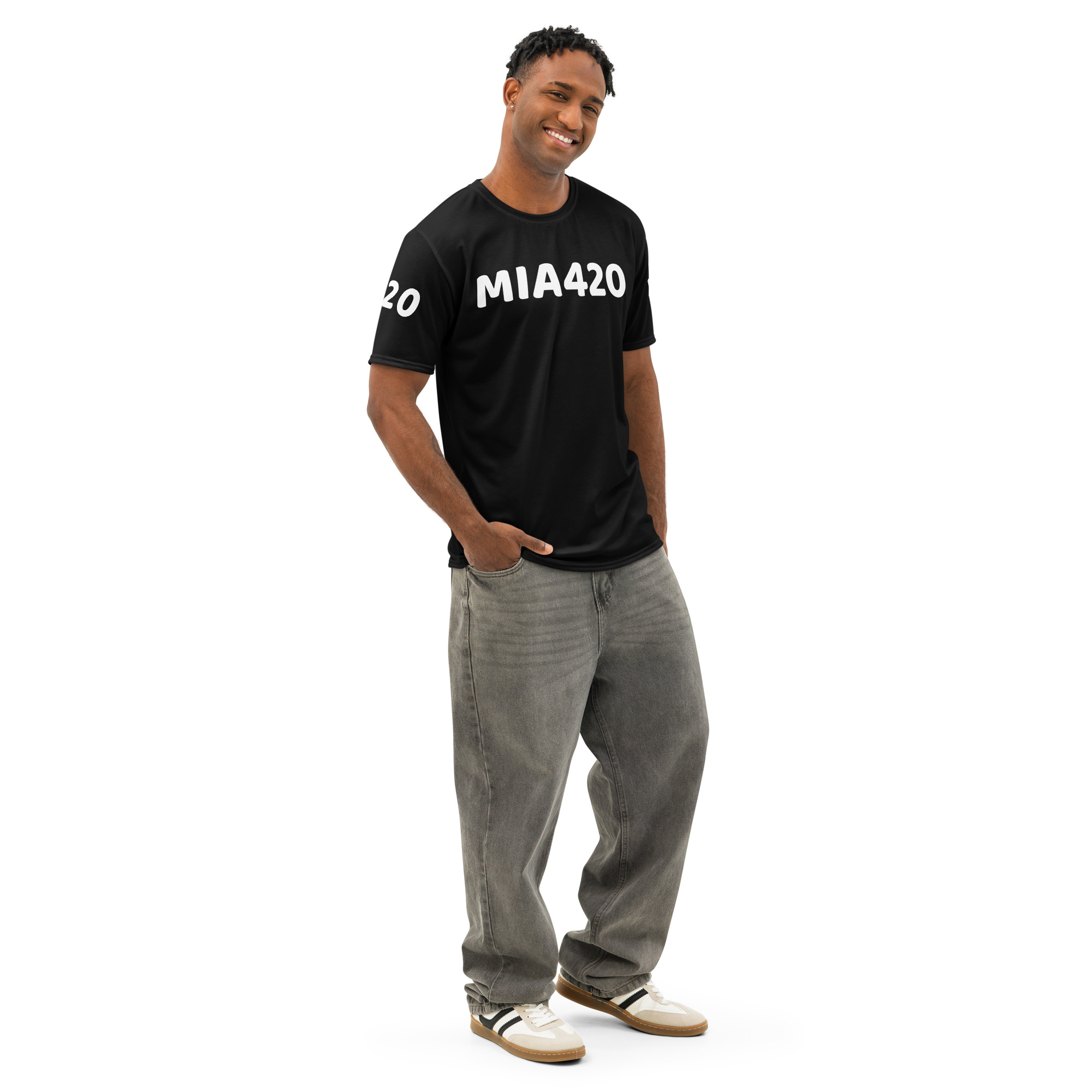 MIA420 Signature Black Crew Neck T-Shirt for Men ( Premium Cotton Streetwear Tee) - Image 3